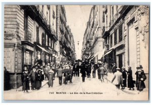 Nantes Loire-Atlantique France Postcard The Bottom of Crebillon Street c1930's