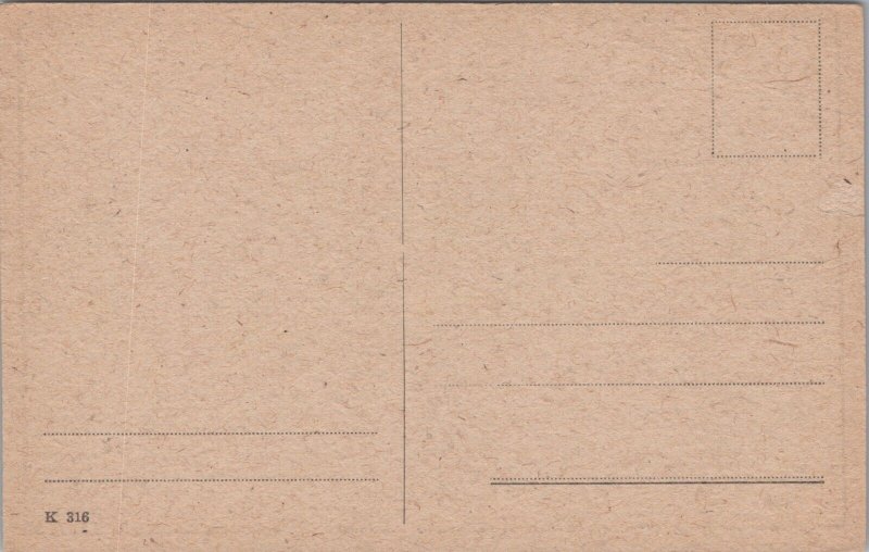 Running Kids Drawing Vintage Postcard C187