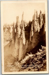 RPPC Sand Creek Canyon Pinnalces, Crater Lake Nat'l Park OR Vintage Postcard U27