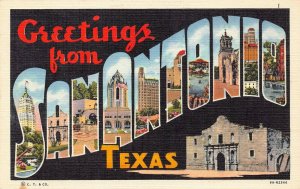 LPS80 SAN ANTONIO Texas LARGE BIG Letter Postcard