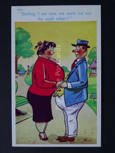 Romance DARLING, WE ARE CUT OUT FOR EACH OTHER Comic Postcard by Brook Co Ltd