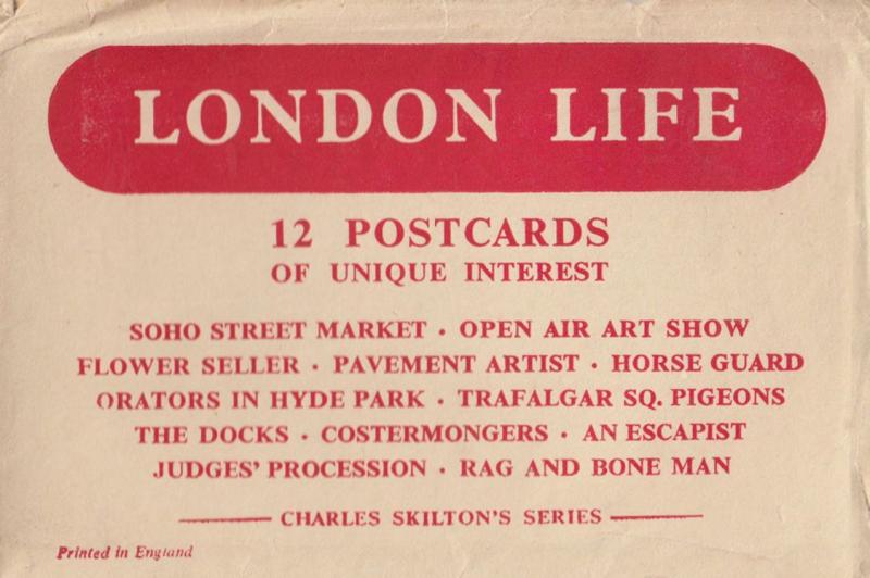 London Life FULL SET OF 12 ANTIQUE POSTCARD  Soho Market & IN ORIGINAL ENVELOPE