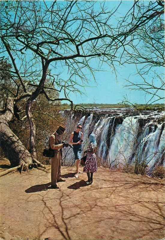 Nairobi Zambia Victoria falls man camera postcard