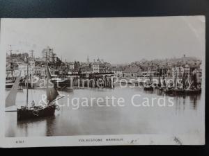 c1910 RP Kent: Folkestone Harbour - Excellent Photo image showing Fishing Fleet