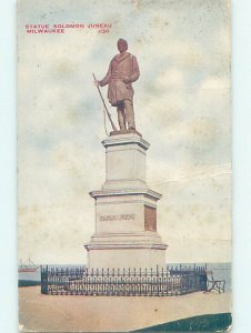 Divided-back MONUMENT SCENE Milwaukee Wisconsin WI AE7949