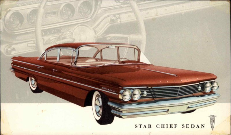 Pontiac Star Chief Sedan Classic Car Ad Advertising Vintage Postcard