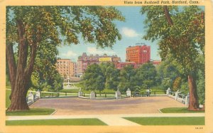 Bushnell Park Hartford Connecticut 1947 Linen Postcard