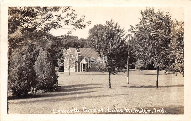 B85/ Lake Webster Indiana In Real Photo RPPC Postcard 1944 Epworth Forest