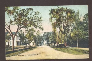 NEWBERRY NORTH CAROLINA NC DOWNTOWN BROAD STREET SCENE VINTAGE POSTCARD NC