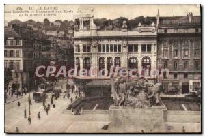 Old Postcard Le Havre Place Gambetta and War Memorial of the Great War