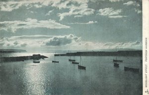 Vintage Portrush Harbour Moonlight Effect Postcard by Raphael Tuck