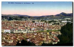Old Postcard Nice view Panorama du Chateau
