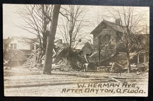 Mint USA RPPC Real Picture Postcard Dayton Ohio Herman Ave After Flood
