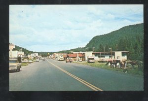 COOKE CITY MONTANA DOWNTOWN STREET SCENE OLD CARS VINTAGE POSTCARD