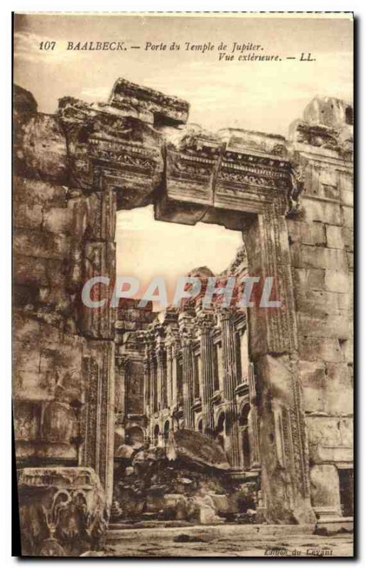 Postcard Old Gate Baalbek Temple of Jupiter External view