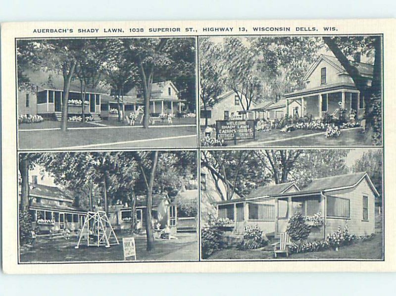 Linen RESORT MOTEL SCENE Wisconsin Dells - Near Baraboo & Portage WI AE3062