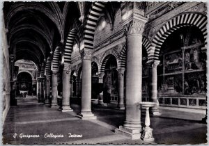 S. Gimignano Collegiata Interno Siena Italy Church Real Photo RPPC Postcard