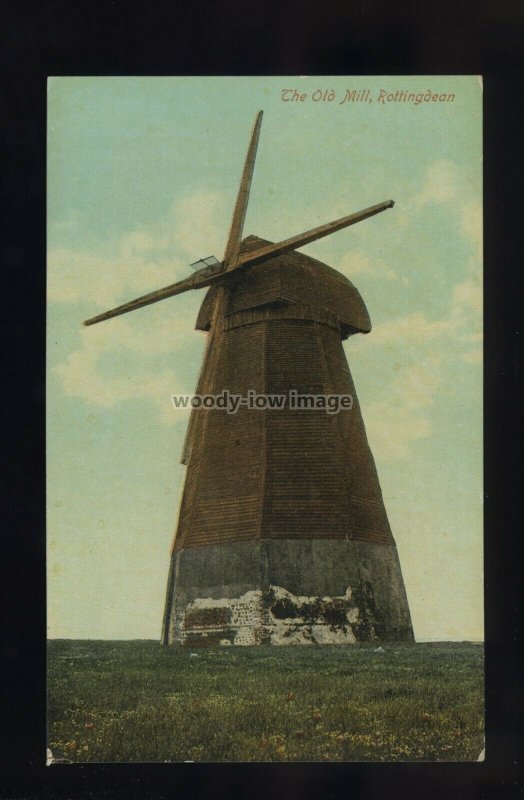 TQ3390 - Sussex - Beacon Mill, Grade II listed Smock Mill, Rottingdean, postcard