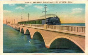 Galveston, Texas - Causeway connecting the mainland with Galveston - 1937