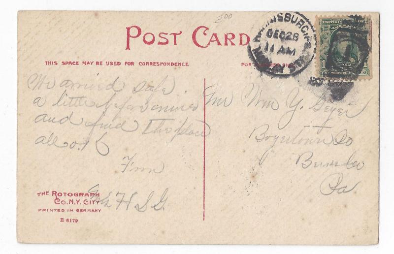 PA Harrisburg Club Pennsylvania Vintage Rotograph Postcard ca 1909