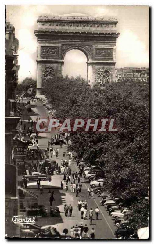 Paris CPA Les Champs Elysees vers l'arc de triomphe