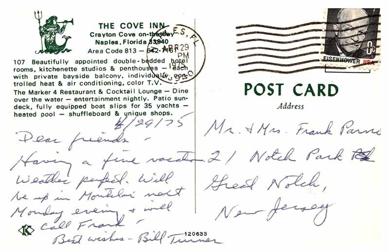 Postcard RESTAURANT SCENE Naples Florida FL AT2564