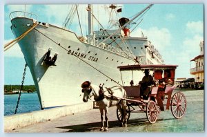Nassau Bahamas Postcard Eastern Steamship Lines Largest Cruise Ship c1960's