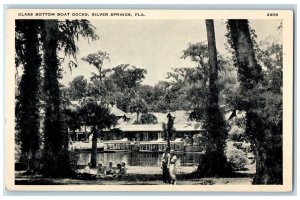 c1920 Glass Bottom Boat Docks Tourist Boating Silver Springs Florida FL Postcard 