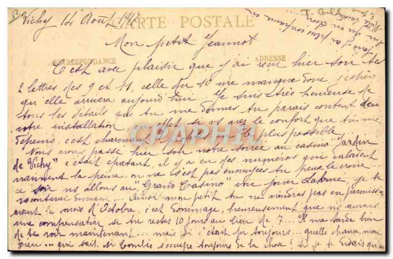 Old Postcard Vichy Golf Players By train to do their polo game