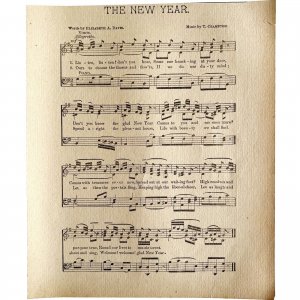 The New Year Holiday Sheet Music 1892 Victorian Voice And Piano Ephemera DWY10A