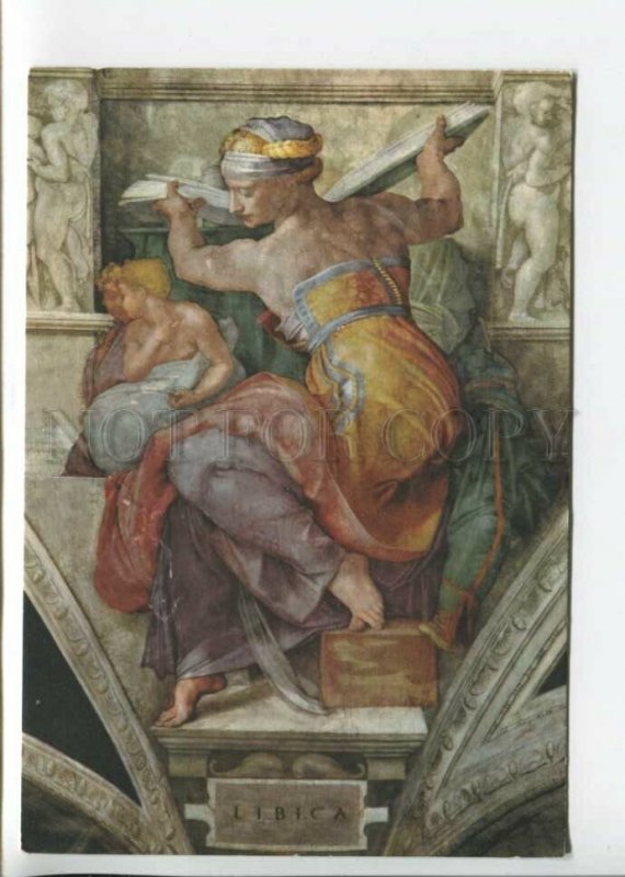 441811 Michelangelo Libyan Sibyl Old italian postcard