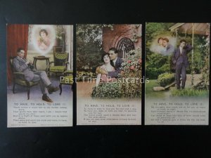 WW1 TO HAVE TO HOLD TO LOVE Song Cards set of 3 No 4808 1/2/3