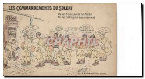 Old Postcard The Commandments Soldier militaria