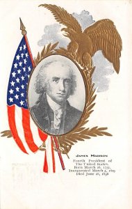 President James Madison 4th President of United States View Postcard Backing 