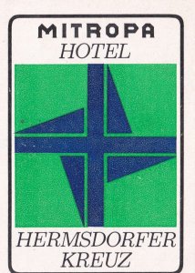 Germany Hermsdorfer Kreuz Mitropa Hotel Vintage Luggage Label sk3782