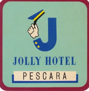 Italy Pescara Jolly Hotel Vintage Luggage Label sk2296