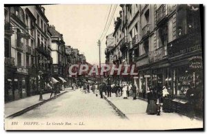 Old Postcard Dieppe The main street