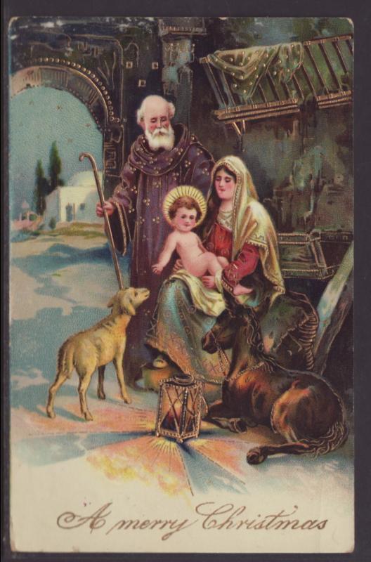 A Merry Christmas,Nativity Postcard