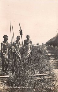 US5429 sudan shillouke soldiers  types folklore  real photo sudan africa