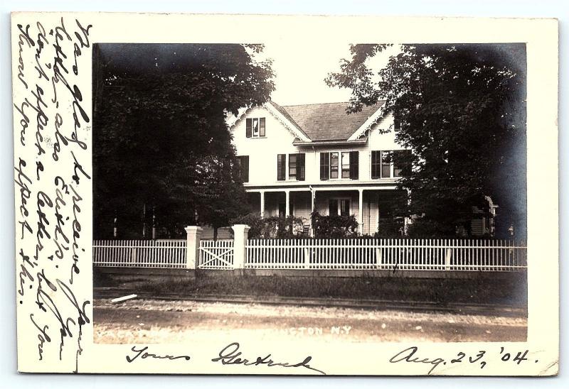 Postcard NY LI Long Island Huntington Harbor Vacation House 1904 RPPC Photo A01