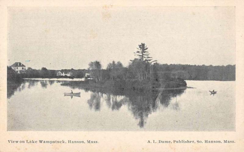 Hanson Massachusetts View on Lake Wampatuck Scenic View Antique Postcard J73047