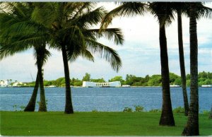 View of the Arizona Memorial from the Visitor Center in Honolulu Hawaii Postcard