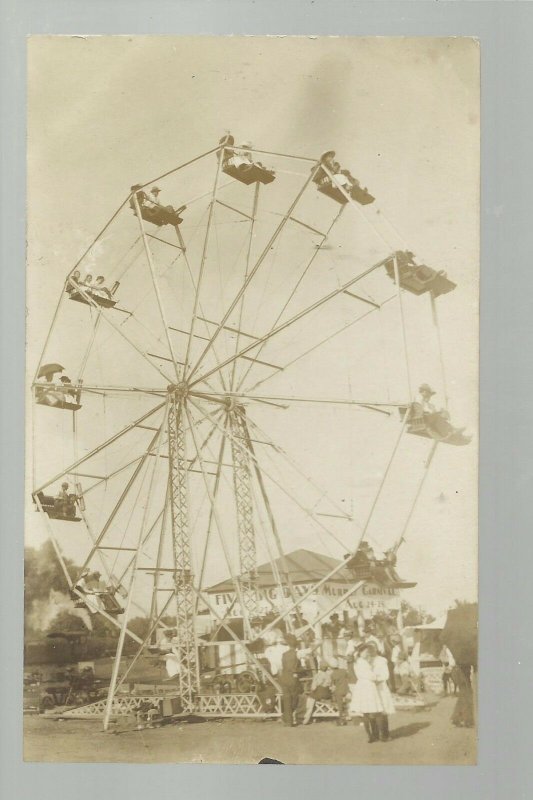 Murray NEBRASKA RP c1910 FERRIS WHEEL Carnival nr Omaha Lincoln Nebraska City