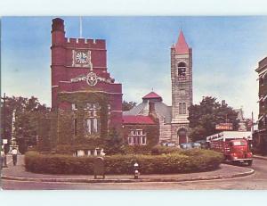 Unused 1950's OLD CARS & CHURCH SCENE Nashua New Hampshire NH p3333