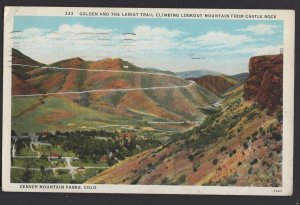 Colorado Golden and Lariat Trail Lookout Mountain from Castle Rock pm1933 ~ WB
