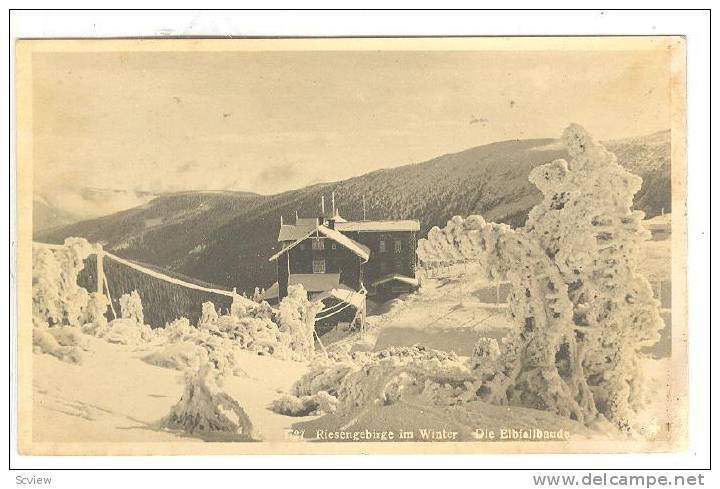 RP, Die Elbfallbaude, Riesengebirge im Winter, Czech Republic, 1920-1940s