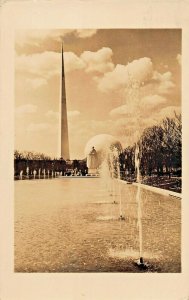 NEW YORK WORLDS FAIR~CONSTITUTION MALL-WASHINGTON STATUE-1939 PM PHOTO POSTCARD