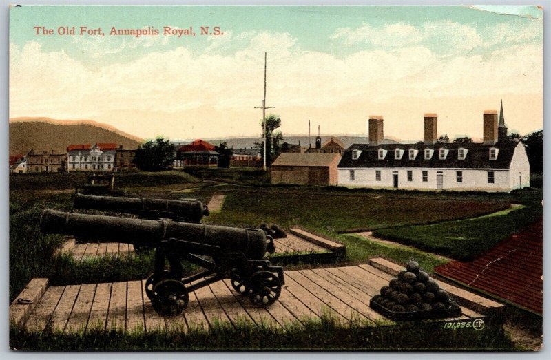 Vtg The Old Fort Annapolis Royal Nova Scotia Artillery Canon 1909 View Postcard