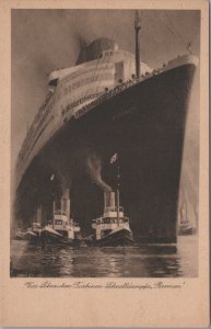 Postcard Ship Vier Schrauben Turbinen Schnelldampfer Bremen