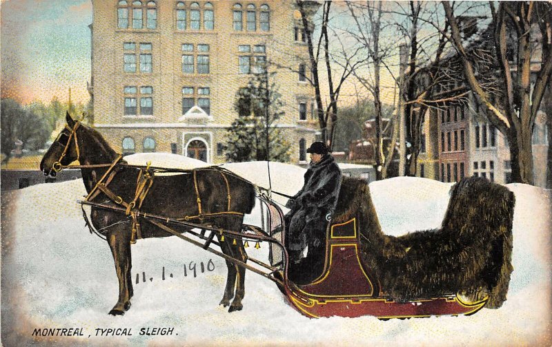 br105479 typical sleigh montreal canada winter